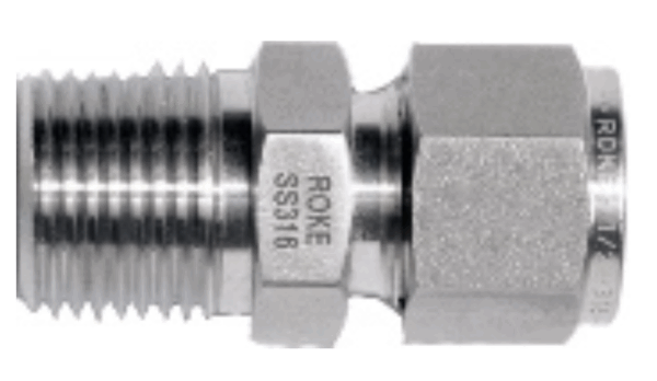 KONEKTOR FITTINGS KERAN MALE CONNECTOR ROKE SUS316 1/4NPT X 1/4OD TUBE-0