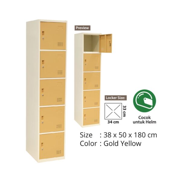 Lemari Loker Krisbow 5 Pintu - Kuning Emas-38925
