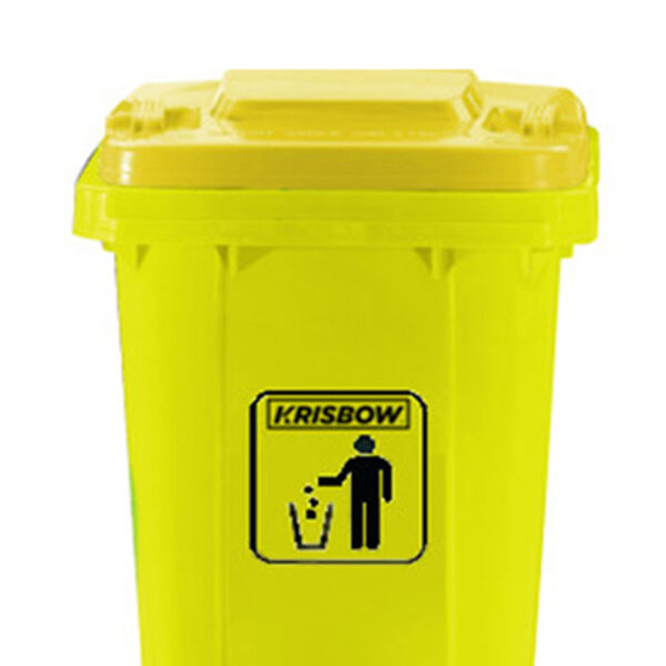 Tempat Sampah Plastik Pedal Outdoor 100 Liter Krisbow warna Kuning-38962