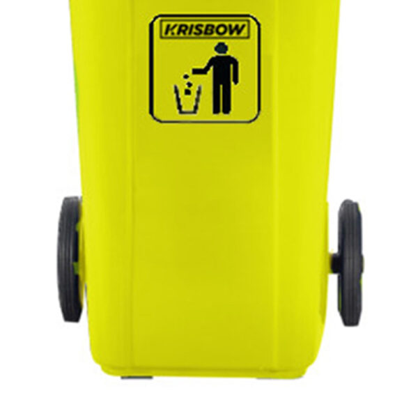 Tempat Sampah Plastik Pedal Outdoor 100 Liter Krisbow warna Kuning-38963