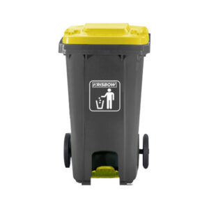 Tempat Sampah Plastik Pedal Outdoor 100 Liter Krisbow warna Abu Abu-0