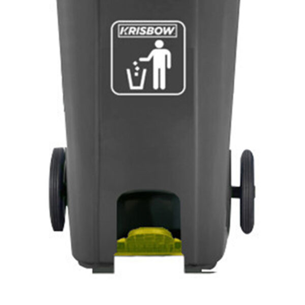 Tempat Sampah Plastik Pedal Outdoor 100 Liter Krisbow warna Abu Abu-38969