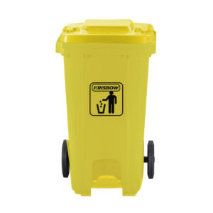 Tempat Sampah Plastik Pedal Outdoor 100 Liter Krisbow warna Kuning-0