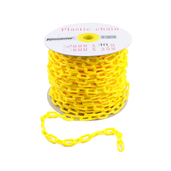 Rantai Dekorasi Plastik Chain Straight Link Krisbow 6 Mm x 40 M - Kuning-0