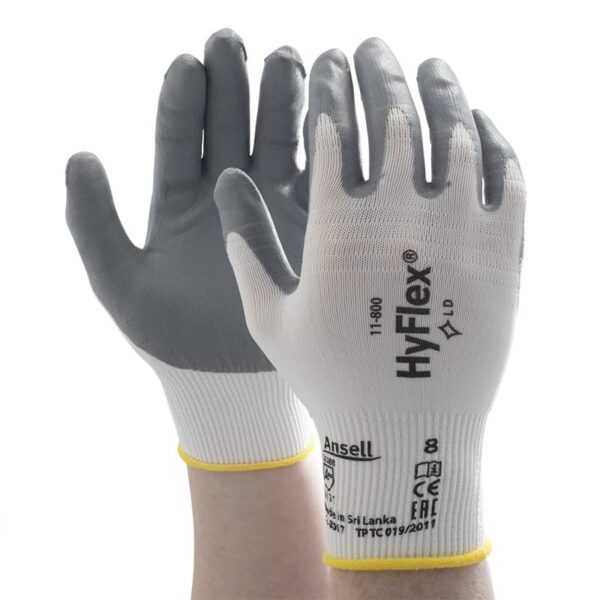 Ansell Hyflex 11-800 Nitrile Foam Plam Coated Gloves Size 8 9 10-39967