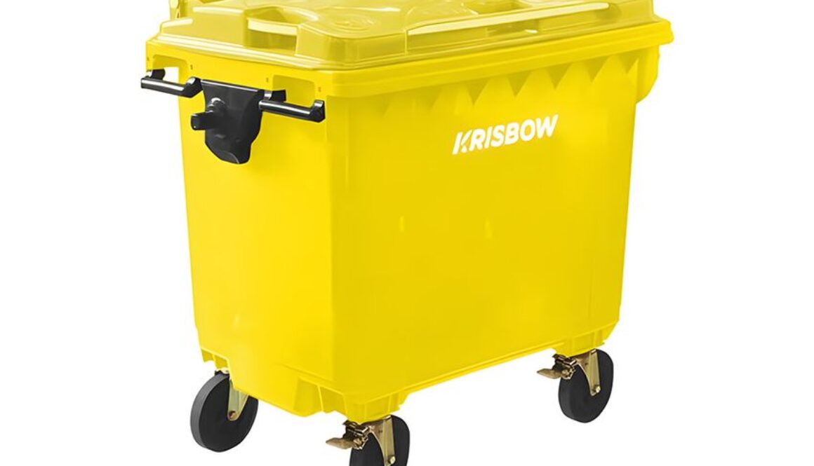 Dust Bin Krisbow 660 Liter Yeallow with Yellow Lid FRWB660Y2