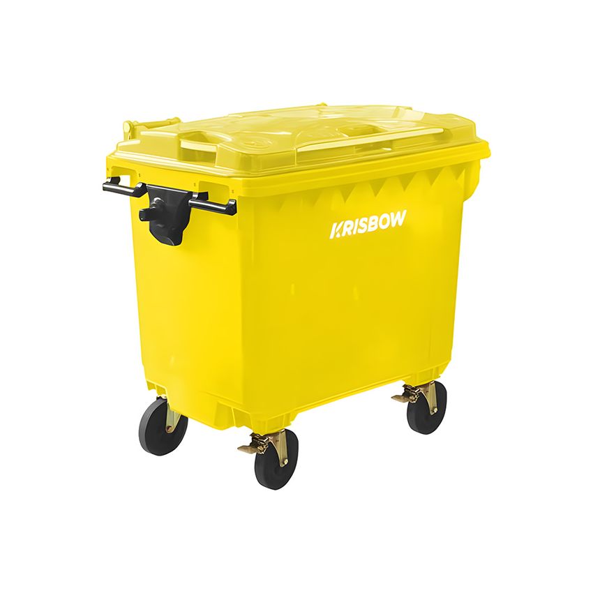 Dust Bin Krisbow 660 Liter Yeallow with Yellow Lid FRWB660Y2