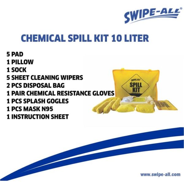 Chemical Spill Kit 10 Liter Swipe All C10 Penyerap Cairan Tas/Bag