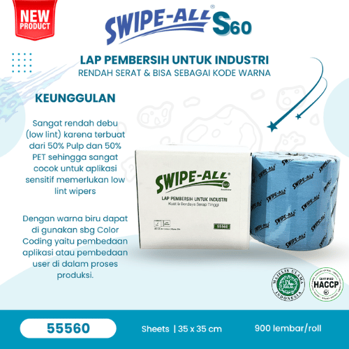 Industrial Wipes SWIPE ALL S60 Jumbo Roll Biru