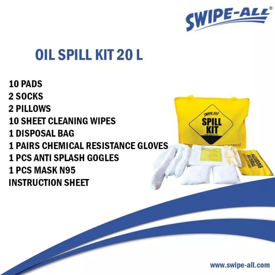 Oil Spill Kit 20 Liter Swipe-All P20 Penyerap Tumpahan Oli minyak