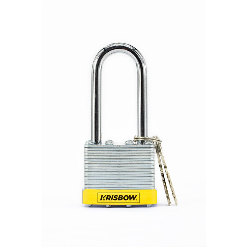 Gembok Laminasi Long Shackle Silver Krisbow