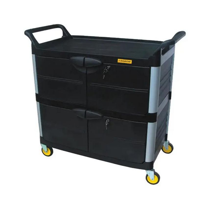 Rak Troli 3 Tingkat Dengan Pintu Hitam Krisbow Mrtsbd-bl