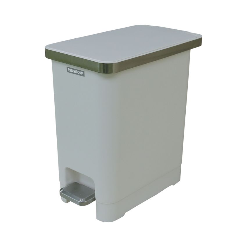 Tempat Sampah Pedal Soft Close Slim 10 Ltr Putih Krisbow Frsbs10wh
