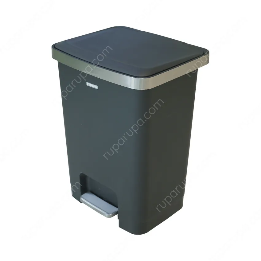 Tempat Sampah Pedal Soft Close Rectangle 15 Ltr Hitam Krisbow