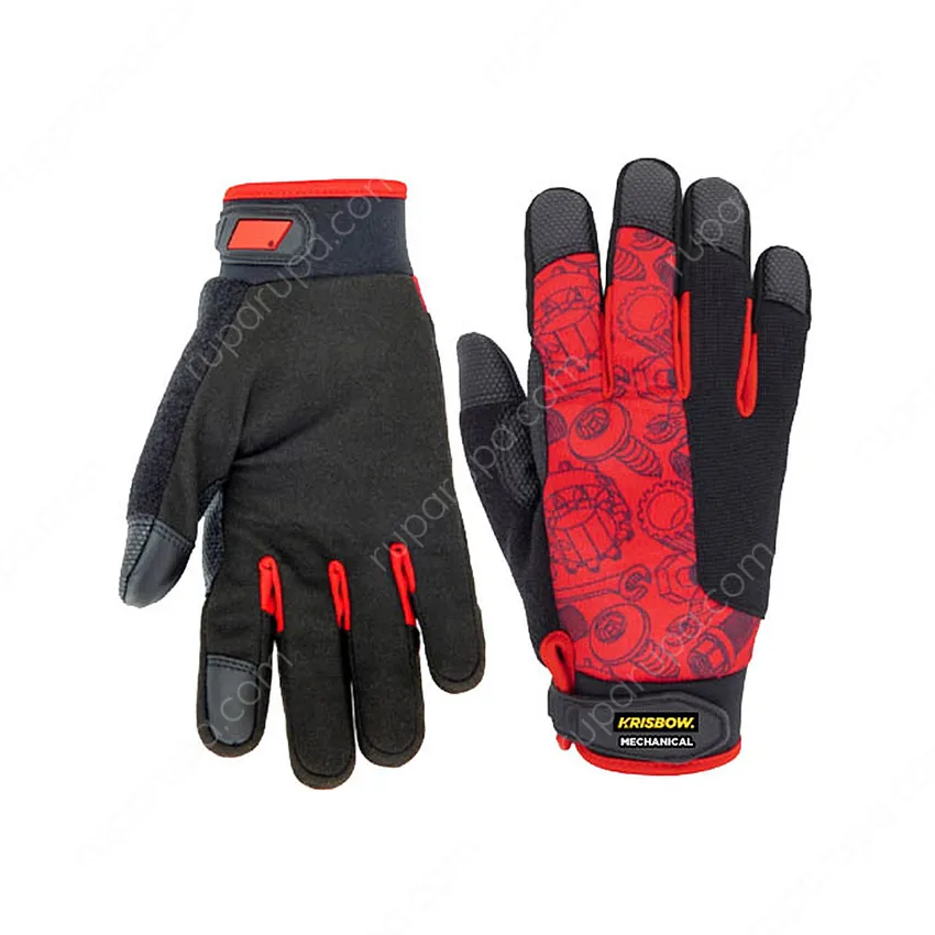 10601328_1 Sarung Tangan Pengaman Mekanis Ukuran M Hitam/merah Krisbow Srsg206