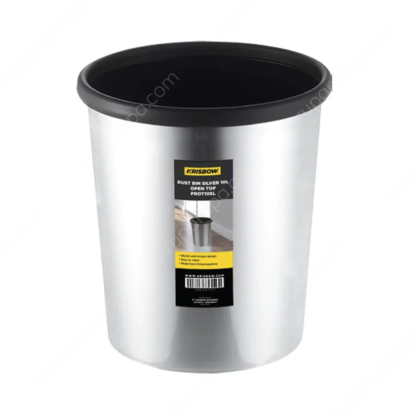 Tempat Sampah Open Top 10 Ltr Silver Krisbow