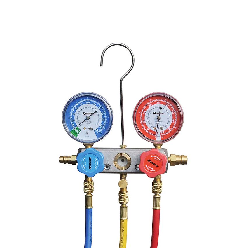 Set Testing Manifold Untuk Tabung Freon R134a 90 cm Krisbow Ersr134
