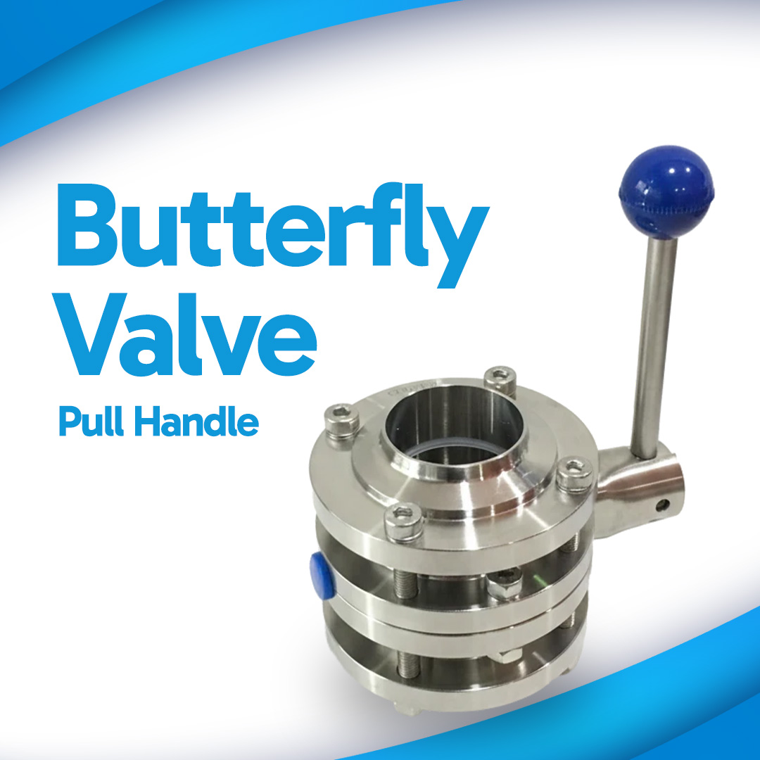 1 (9) Butterfly Valve Sanitary Stainless Steel 3PC Serinox