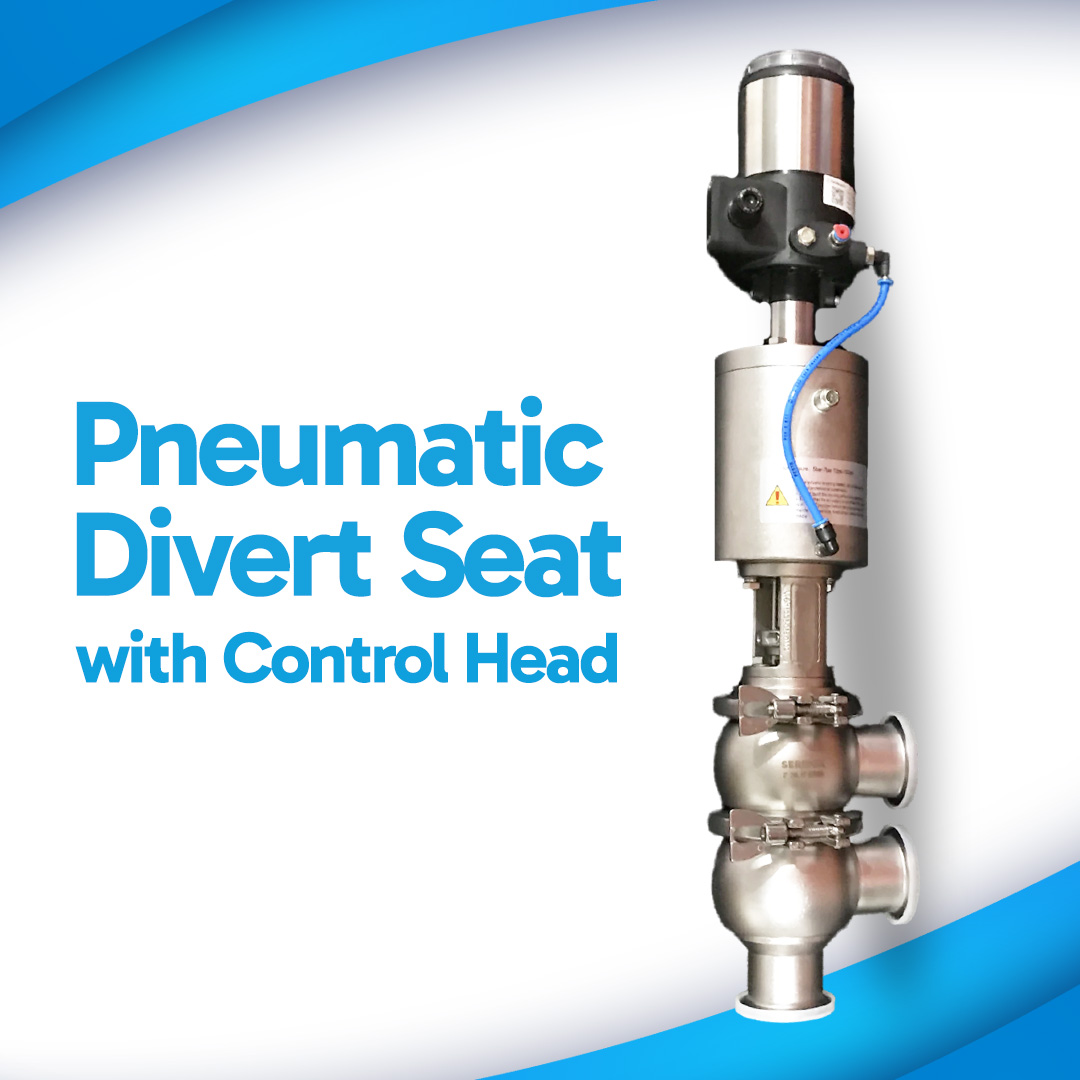Pneumatic Divert Seat Valve with Control Head Size 2 Serinox
