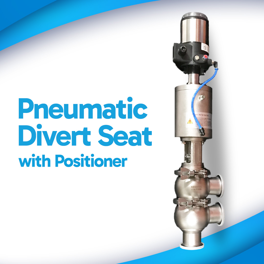 Pneumatic Divert Seat Valve with Positioner Size 2 Serinox SS316