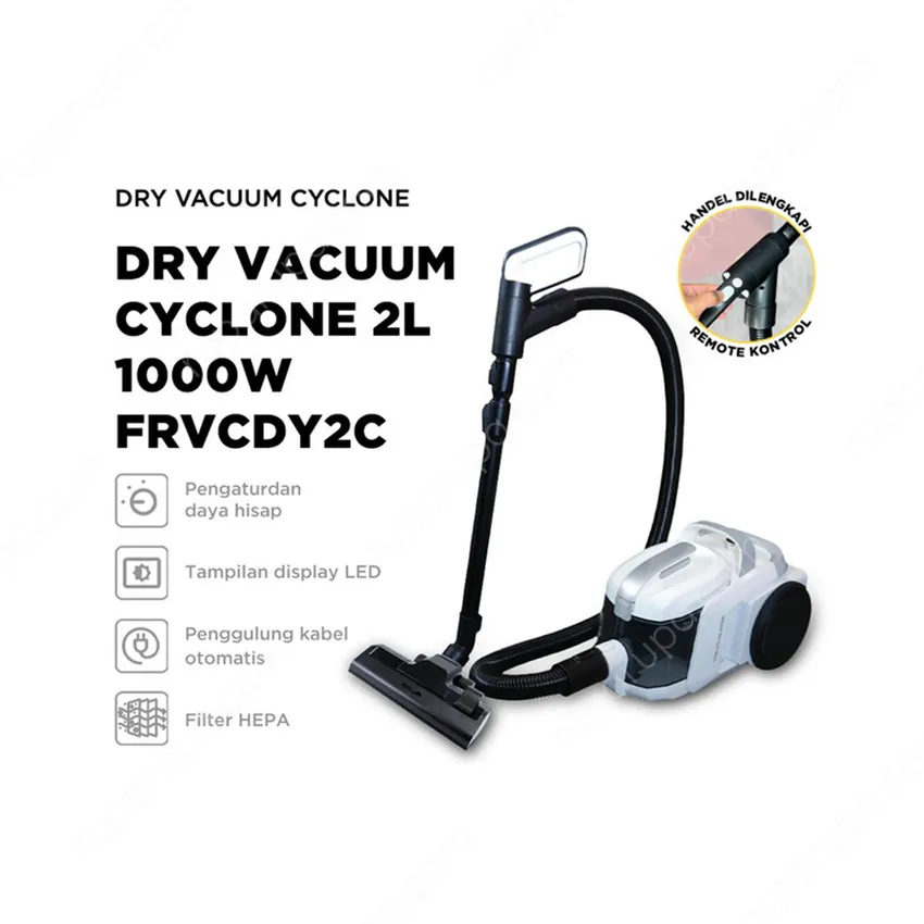 Vacuum Cleaner Dry Cyclone 1000 Watt 2 Ltr Putih Krisbow