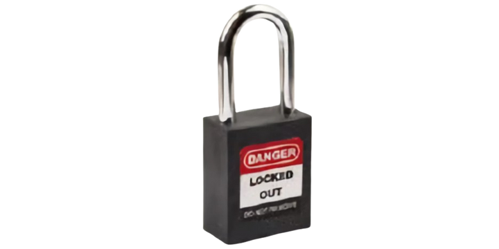 Safety Padlock Keyed Differ Shackle Length 38 Mm Lototo L410BLK