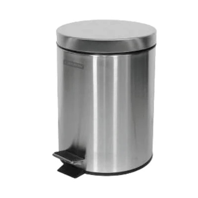 Tempat Sampah Pedal Stainless Steel Round Silver Matt 20 Liter V2 Krisbow